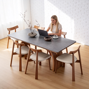 Ensemble <span class=keywords><strong>table</strong></span> et 6 chaises rembourrées, structure en bois massif, pour salle à manger et <span class=keywords><strong>cuisine</strong></span> - Product Image 1