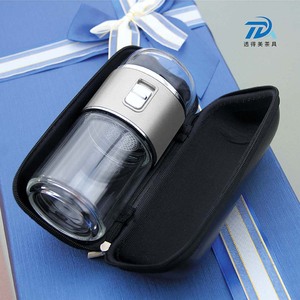 Translucent Beauty Mini Tea Infuser Cup Double Wall Glass Portable Travel Office Use With Filter For Men And Women - Product Image 2