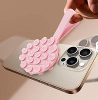Support de téléphone à ventouse en silicone Support flexible rond double face pour selfies et vidéos