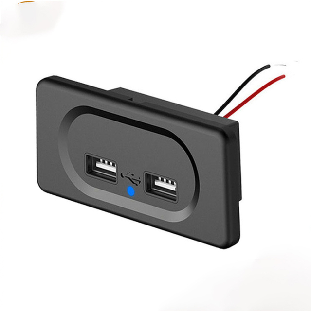 HSC 12V 24V 3.1A Dual USB 1 oz Copper Car Charger Panel Mount Retrofit Socket for RV Bus Caravan Truck/Boat