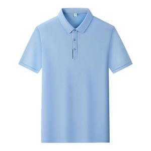 Polo à manches courtes, couleur unie, respirant, en polyester, vêtements de travail pour hommes, usage quotidien - Product Image 1