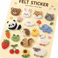OEM Schattige Eten Fruit Dessert Vilt Stickers DIY Dagboek Telefoonhoesje Kinderfeest Decoratie Benodigdheden Zelfklevende Wol Stof Decals