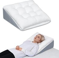 Coussin triangulaire double couche en mousse à mémoire de forme déchiquetée, réglable, soutien doux, idéal comme dossier de lit et coussin de sommeil pour le reflux acide