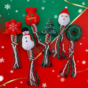 Jouets de Noël pour animaux de compagnie, nœuds en corde de coton, jouets pour chats résistants à la mastication, usine d'articles pour animaux de compagnie, ensembles de jouets pour chiens d'Halloween. - Product Image 1