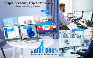 OEM ODM S3 тройной экран для ноутбука Расширенный монитор 14 дюймов FHD 1080P IPS Двойной портативный удлинитель для ноутбука - Product Image 5