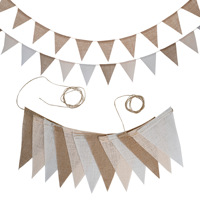 12, 18 ou 36 guirlandes de fanions en toile de jute pour Halloween, Noël, anniversaire, baby shower, Thanksgiving, Pâques