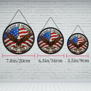 Stained Glass Suncatcher American Eagle 250 Years Window Hanging Stained Glass Sun Catcher Blank Glass Home Decor Gift - Product Image 2