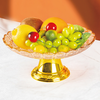 Plateau à fruits en verre de luxe léger, plateau à bonbons pour restaurant, assiette à dessert en verre, plateau à snacks durable, plateau à fruits secs