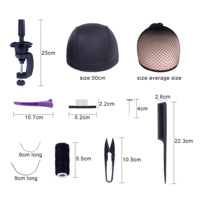 Kit de fabrication de perruques : Tête en toile de liège avec support réglable (tailles 21-23 pouces) et ensemble d'outils inclus