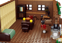 Jouet de construction en plastique éducatif DIY, modèle de cabane en bois personnalisé OEM, ensemble de blocs de construction pour enfants
