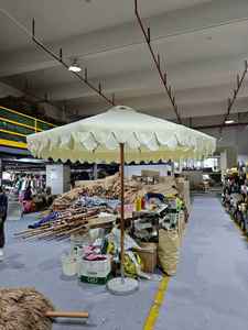 LS Doppelschicht-Wellendesign Aluminium-Stange Weißer Großer Regenschirm |   Strand-, Markt- & Hochzeits-Sonnenschirm Outdoor-Sonnenschutz - Product Image 6