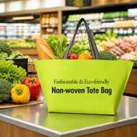 Sac fourre-tout réutilisable en non-tissé pour supermarché, sac de courses écologique avec poignées robustes