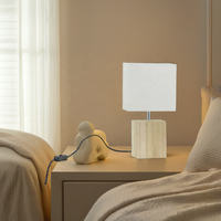 Lampe de chevet moderne de luxe, base en bois, abat-jour carré en papier, lampe de bureau électrique simple, lecture, décoration de la maison, élégante