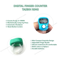 Haute qualité Ramadan cadeau Tasbih anneau compteur numérique anneau doigt compteur main Tally anneau compteur minuterie pour la prière musulmane