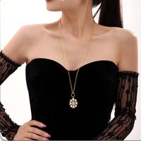 Collier Pendentif Flocon de Neige Romantique en Acier Inoxydable Plaqué Or PVD 18K, Étanche, avec Zircon et Goutte d'Huile, Tendance