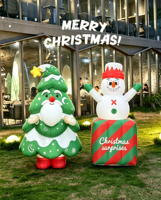 Costume de marche gonflable de Noël interactif mignon de conception automatique aérienne Costume d'arbre de Noël gonflable personnalisé portable géant