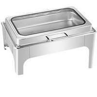 Plateau chauffant pour buffet 9L et 6L, chauffe-alcool en acier inoxydable, mode éco économe en énergie, 24 heures, pour usage hôtelier et petit-déjeuner