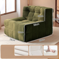 Canapé paresseux convertible pour dormir, idéal chambre, tatami, salon, balcon – Canapé individuel en forme de chenille gaufrée