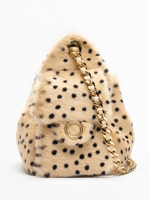 Pochette OEM/ODM au design de niche, haut de gamme, fabriquée à la main en atelier, à porter à l'épaule, à pois, légère et luxueuse, avec cordon, automne-hiver