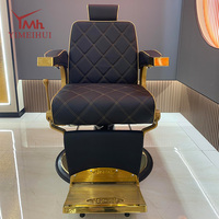 Fauteuil de Barbier Hydraulique Renforcé Robuste avec Détail Matelassé Diamant et Pivotant à 360 Degrés pour Salon et Espace de Vie