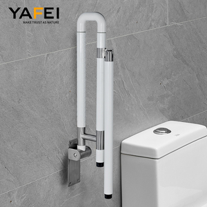 2025 mới màu trắng thép không gỉ có thể gập lại chống trượt phòng tắm nhà vệ sinh bàn chải Flip-up khuyết tật lấy thanh an toàn xử lý - Product Image 3