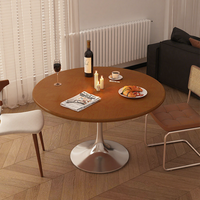 Table à manger de style océanique pour la maison, petite table à manger en bois de bouleau massif, design Bauhaus vintage minimaliste, sur mesure
