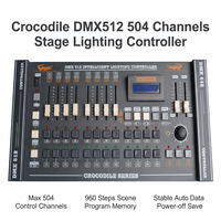 Console de contrôle d'éclairage de scène CE Crocodile DMX512/1990 504 canaux, 24 programmes de chases, console d'éclairage de tête mobile DJ avec joystick LCD