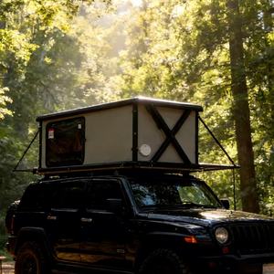 Tente de toit en alliage d'aluminium, tente de toit rigide, portable, pour le camping en plein air, quatre saisons, double couche, deux chambres, tente de toit de voiture - Product Image 1
