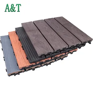 Carreaux de terrasse emboîtables Carreaux de sol en bois WPC fabriqués en usine Meilleure qualité