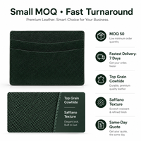 Portefeuille porte-cartes en cuir Saffiano vert foncé pour homme, idéal pour le bureau et les voyages, avec poche fine et fentes incurvées