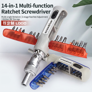 14 In 1 Multi Bit <b>Screwdriver</b> Set With Hidden Bits And Ratchet Mechanism For Home Diy Repair Tools - Product Image 1