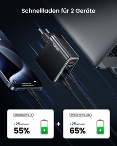 Toocki <span class=keywords><strong>100W</strong></span> GaN <span class=keywords><strong>Chargeur</strong></span> Rapide 3 Ports 2USB-C 1USB-A <span class=keywords><strong>Chargeur</strong></span> Mural PD 3.0 pour Ordinateur Portable Tablette Téléphone Max <span class=keywords><strong>100W</strong></span> Sortie Smart Power - Product Image 2