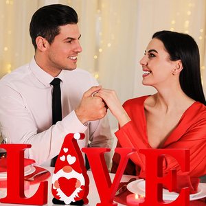 Pronto per la spedizione decorazione di san valentino ornamenti nuziali in legno decorazione vuota arte amore scultura - Product Image 2
