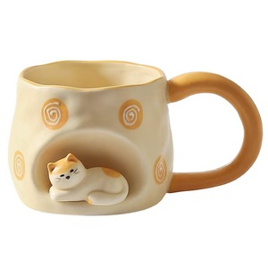 Taza de Café de Cerámica <span class=keywords><strong>con</strong></span> Relieve 3D de Gato, Hecha a Mano, Regalo de Cumpleaños Único en Caja, Linda, para Bebidas, Decoración de Oficina, Kawaii, Artística - Product Image 5