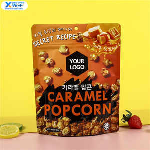 Bolsa Personalizada de Fondo Plano de Plástico Mylar Laminado de Grado Alimenticio para Snacks, <span class=keywords><strong>Palomitas</strong></span>, Frutos Secos y Galletas - Product Image 1