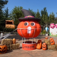 Décoration gonflable géante d'Halloween en forme de citrouille, montgolfière et chapeau de sorcière en tissu Oxford pour événements extérieurs et fêtes dans la cour