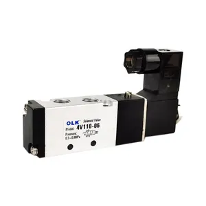 4V110-06 5 Way 2 Position Controlled DC24V DC12V AC220V AC110V Pneumatic Air Solenoid Valve