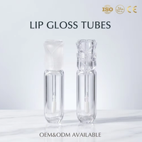 Vente en gros de tubes transparents pour gloss à lèvres de 11 ml, contenants en plastique vides pour gloss à lèvres avec applicateur