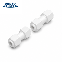 Raccords de tube droits lisses en PTFE sans fuite, 6mm 8mm 12mm, connecteurs à double ferrule, contrôle du débit de liquide haute pureté