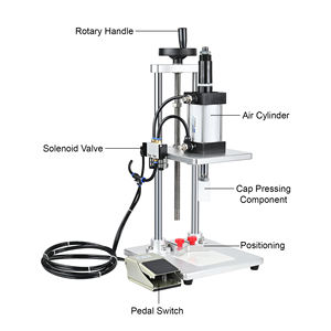 Machine de capsulage pneumatique de bureau pour flacons de parfum, pots cosmétiques, boîtes de lait en poudre, bouteilles d'huile, scelleuse de bouteilles en verre, aluminium - Product Image 5