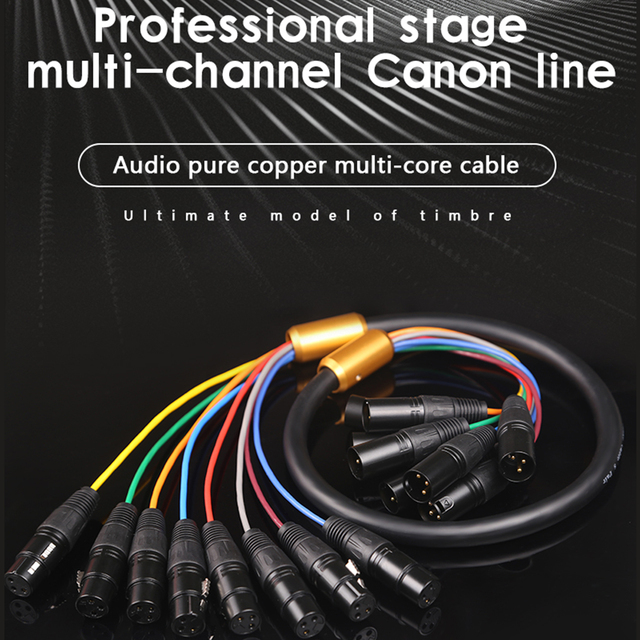Multi Functional 8-Channel M/F 3Pins XLR Microphone Cable Anti-interference Professional Audio XLR Cord Perfect for Speaker