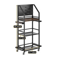 Support de rangement anti-basculement en acier au carbone pour cannes à pêche, organisateur multi-niveaux pour équipement de pêche, idéal pour garage, entrepôt et maison