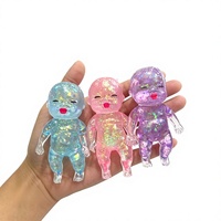 Nouveauté : Jouet Squishy Transparent Scintillant pour Bébé, Rempli de Maltose, Anti-Stress, Jouet à Presser Amusant pour la Décompression et les Farces