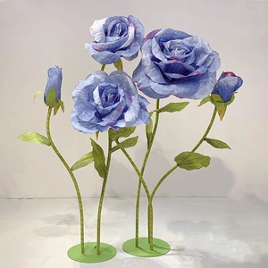Grandes fleurs de rose en papier, accessoires de mariage, fleurs artificielles en papier crépon, décoration de fleurs de rose - Product Image 6