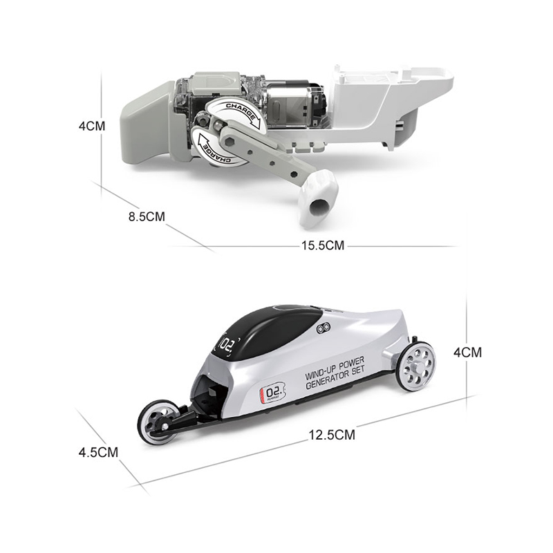 DIY wind power generator set stem hand-cranked generator car toys for children