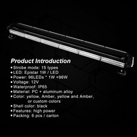 Luces estroboscópicas de emergencia para LED-318-6led, barra de luz estroboscópica de emergencia para techo, advertencia de tráfico, color ámbar/blanco