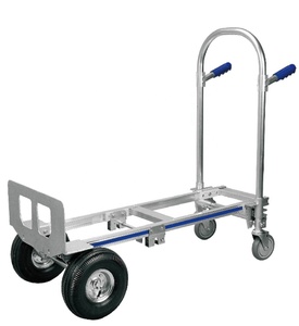 Truk tangan aluminium industri 2-in-1Heavy Duty 200kg/250kg kapasitas gudang troli empat roda OEM dapat disesuaikan untuk penyimpanan - Product Image 2