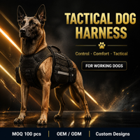 Harnais anti-traction pour chien, tactique, avec boucle métallique, robuste, réglable, pour l'entraînement, la promenade, les activités de plein air, en Oxford