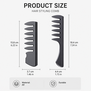 Nouvel Arrivage – <span class=keywords><strong>Peigne</strong></span> de Poche Professionnel Double Face à Dents Larges en Plastique Durable et Portable pour Coiffure Cheveux et Barbe - Product Image 3