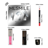 MLSMILE Kit Maquillage Transfrontalier : Rouge à Lèvres Couleur Naturelle 3D + Gloss à Lèvres + Crayon à Lèvres + Taille-Crayon Offert